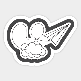 Pilot Papper Plane In Flight Sticker